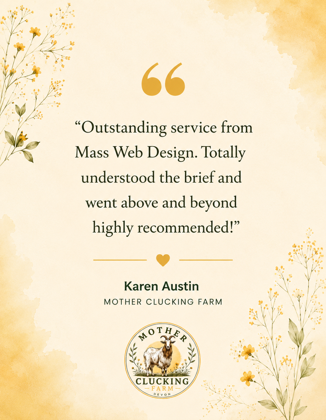Mother Clucking Farm testimonial from Karen Austin